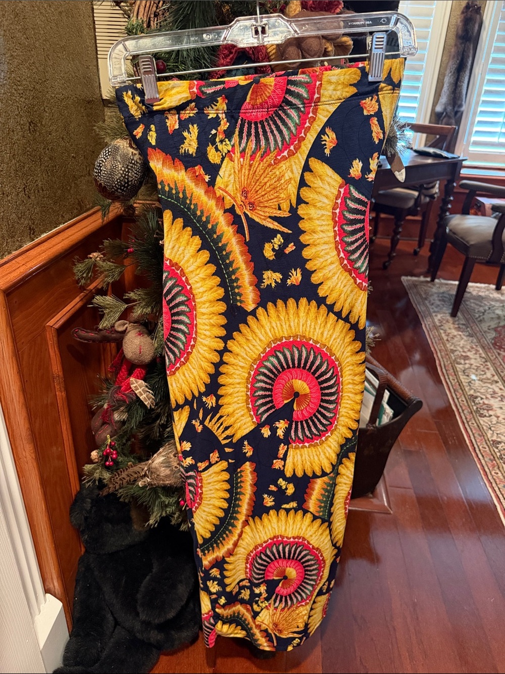 Fashion Nova Navy Midi Skirt or dress with Yellow & Pink Sunburst Print -size sm - Picture 2 of 4